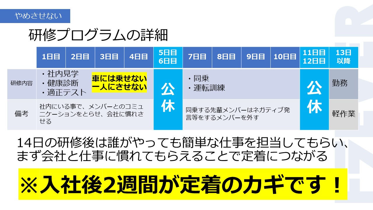 14日の研修後は誰がやっても簡単な仕事